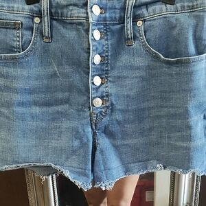 Madewell Light Blue Button-Front Denim Jean Shorts